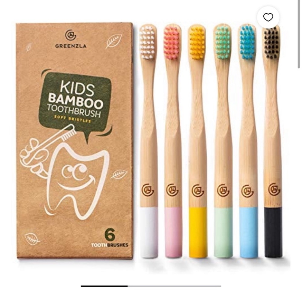 Greenzla 2 Packs Of Six Bamboo Toothbrushes